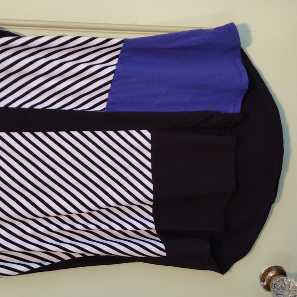 Women's Belah & Codey S muscle sleeve pattern block black black white tank top - Picture 4 of 5